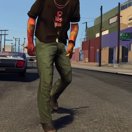 Prompt: Rubius in gta v style