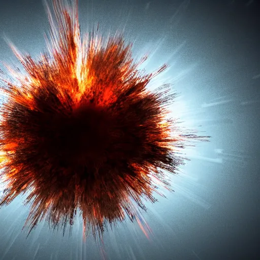 Image similar to explosion render, white background, extremely high quality explosion, 3D render, 3D render of an explosion, realistic, realistic explosion