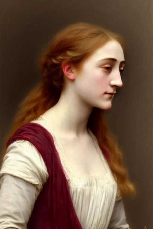 Image similar to saoirse ronan painting by rossetti bouguereau, detailed art, artstation