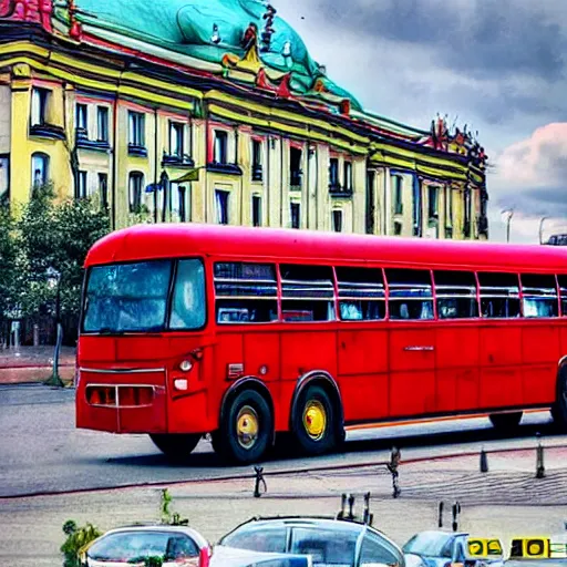 Image similar to realistic high detailed photo of bus in minsk