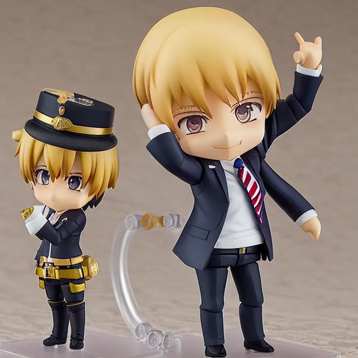 Prompt: An Anime Nendoroid figurine of Donald Trump, Good Smile Company fantasy, figurine , product photo