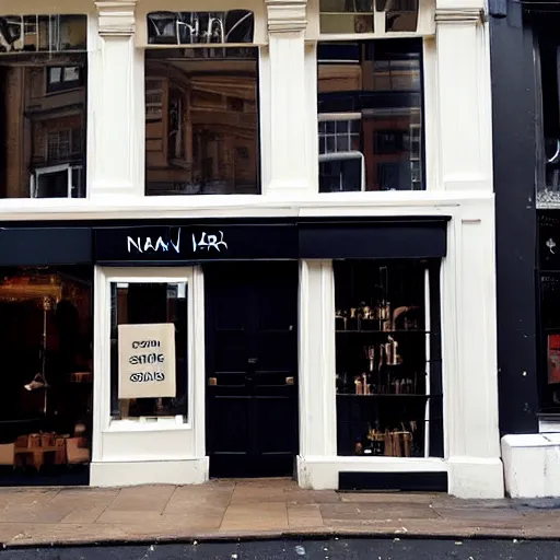 Prompt: “a shop called NAHHH on Marylebone High St”