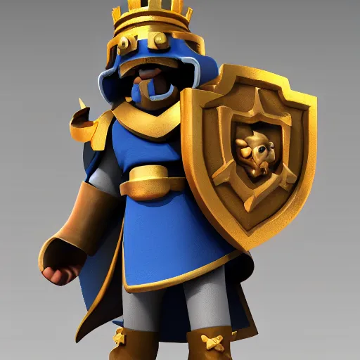 Prompt: a clash royale unit model of a lion knight