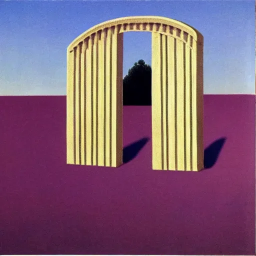 Prompt: gate made out of wax, melting under sun. concept art. rene magritte. h. r. ginger