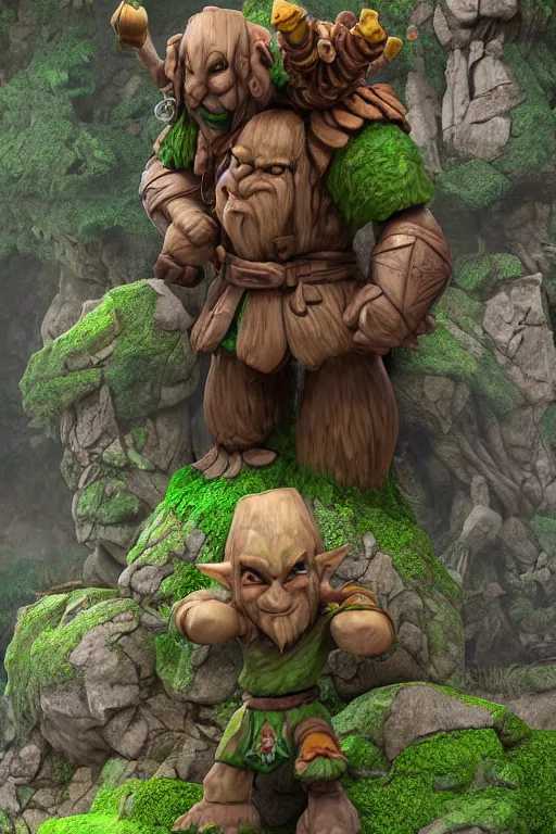 Image similar to zelda fantasy art giant golem troll wood rock, global illumination ray tracing hdr fanart arstation by sung choi and eric pfeiffer and gabriel garza and casper konefal hardmesh zbrushcentral