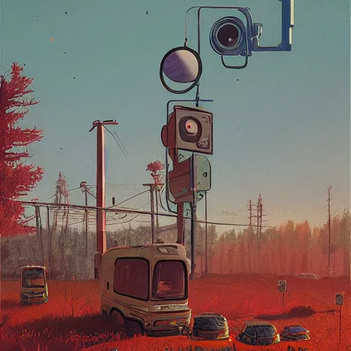 Image similar to painting by simon stalenhag