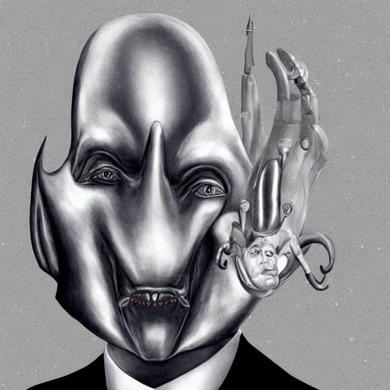 Prompt: A sinister classical gray space alien, official white house portrait