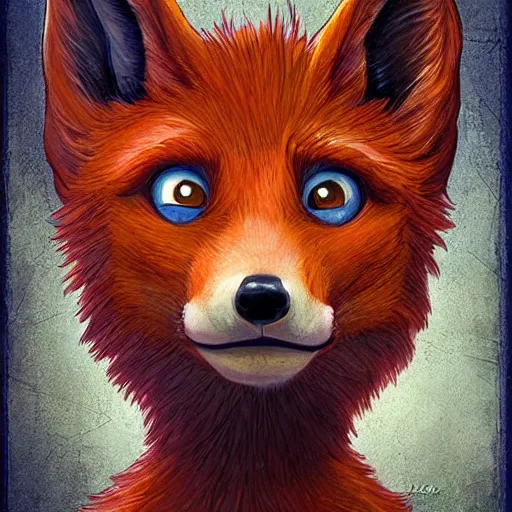 Prompt: a cute male anthropomorphic vulpes vulpes fulva in school hallway, pixar style, by tristan eaton stanley artgerm and tom bagshaw.
