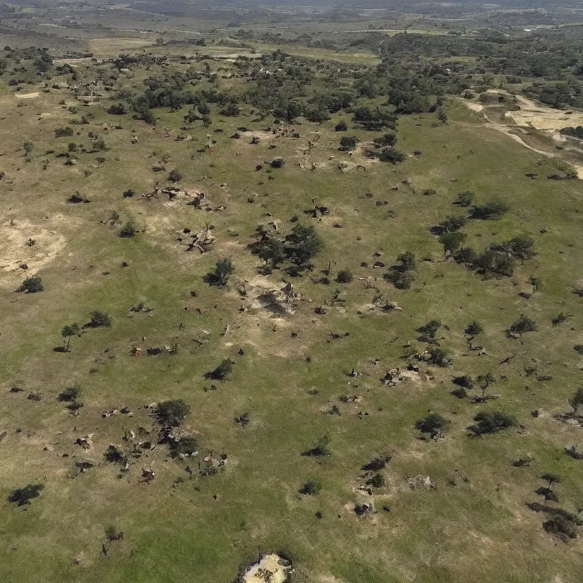 Image similar to “Drone footage of a medieval battle field”