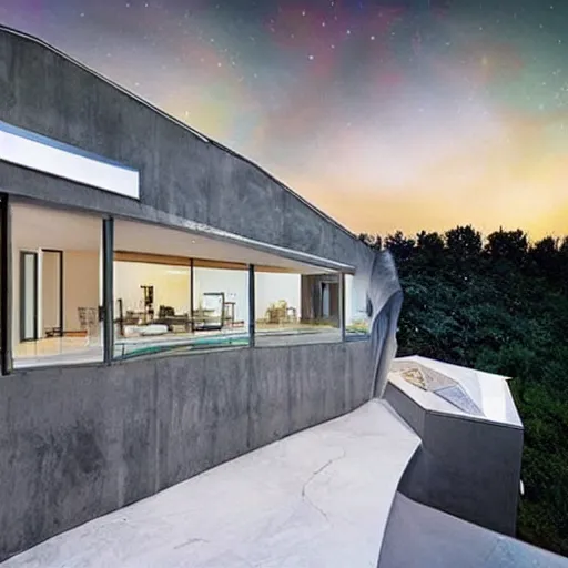 Image similar to This new and unique house is inspired by the galaxy. photo.