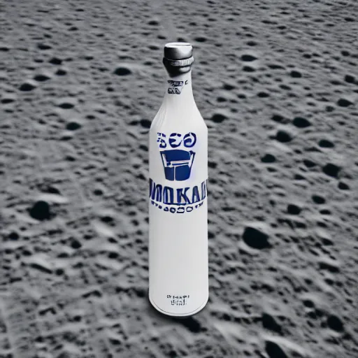 Prompt: A Vodka Bottle on the Moon, 8K, Ultra Detailed, Very Impressive, smooth and sharp focus