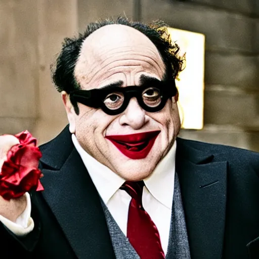 Image similar to A still of Danny Devito in Joker (2019)