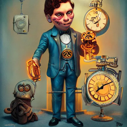 Prompt: lofi bioshock steampunk garfield portrait, Pixar style, by Tristan Eaton Stanley Artgerm and Tom Bagshaw.