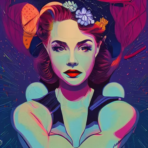 Image similar to a colorful comic noir illustration of a woman singing about a broken heart, beautiful, hyperrealistic, tristan eaton, victo ngai, artgerm, rhads, ross draws, 8 k, high contrast, dark vibes, pastel lighting, depth of field