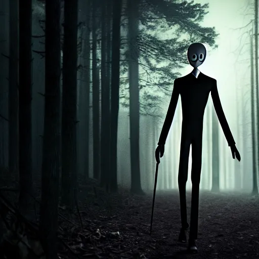 Image similar to slenderman, 4k post-processing, highly detailed, intricate complexity, epic composition, magical atmosphere, cinematic lighting, masterpiece, ultra hd