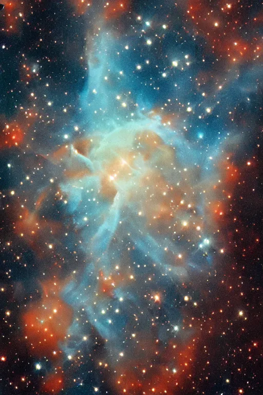 Prompt: detailed nebula forming flower shapes, hubble telescope