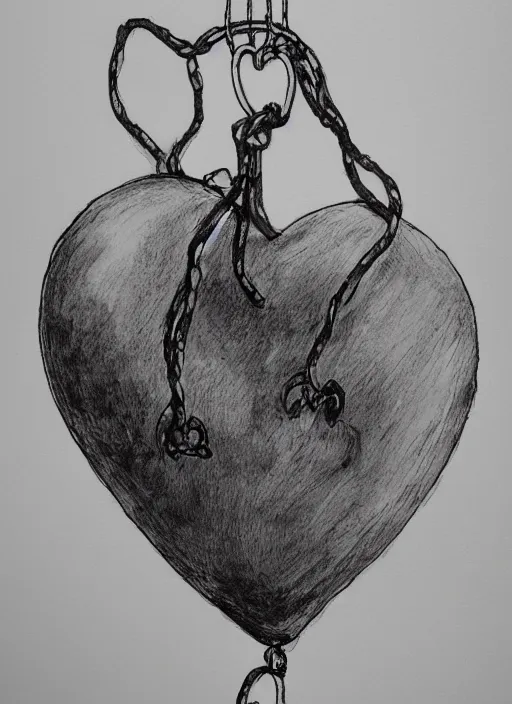 Image similar to portrait, An anatomical heart shaped balloon with a noose hanging from it, watercolor, dramatic lighting, cinematic, establishing shot, extremly high detail, foto realistic, cinematic lighting, pen and ink, intricate line drawings, by Yoshitaka Amano, Ruan Jia, Kentaro Miura, Artgerm, post processed, concept art, artstation, matte painting, style by eddie mendoza, raphael lacoste, alex ross