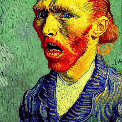 Prompt: high quality high detail painting by vincent van gogh, hd, screaming woman, photorealistic lighting