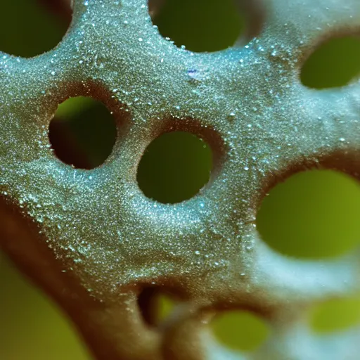 Prompt: glistening visceral primordial goo, macro photograph, shallow DOF