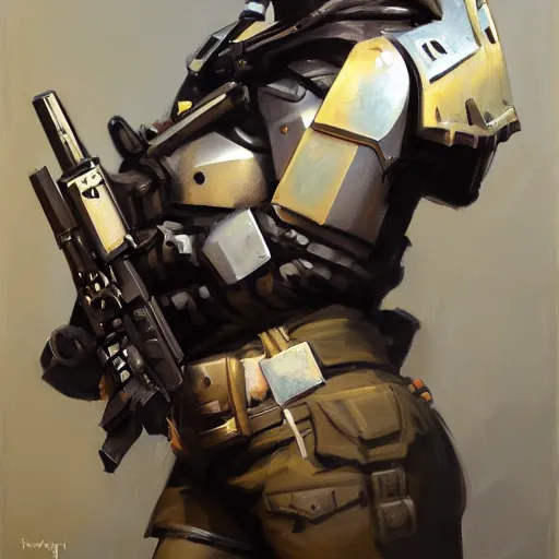 Image similar to greg manchess portrait painting of armored banksy as overwatch character, medium shot, asymmetrical, profile picture, organic painting, sunny day, matte painting, bold shapes, hard edges, street art, trending on artstation, by huang guangjian, gil elvgren, ruan jia, randy vargas, greg rutkowski