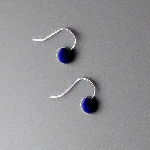 Image similar to “minimalistic beautiful surprising unusual abstract asymmetric earring design”