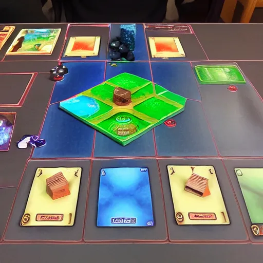 Image similar to photo of the 3d, haptic version of the board game 'Terraforming Mars', product photo, sneak peak, f4.8, 35mm, hexagon plates, people sitting around a table