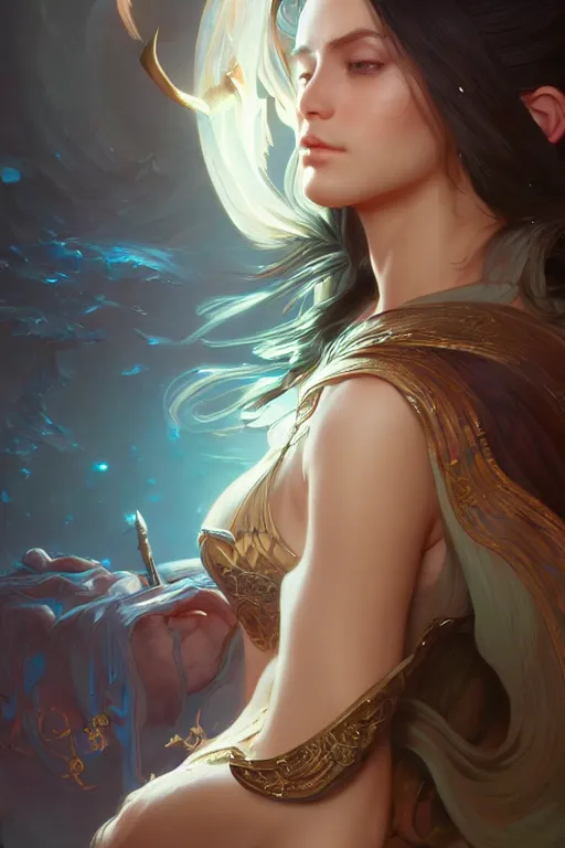 Prompt: beautiful sorceress, accurate anatomy, only two hands, highly detailed, digital painting, artstation, concept art, smooth, sharp focus, illustration, Unreal Engine 5, 8K, art by sakimichan, Artgerm, Ross Tran, greg rutkowski and alphonse Mucha