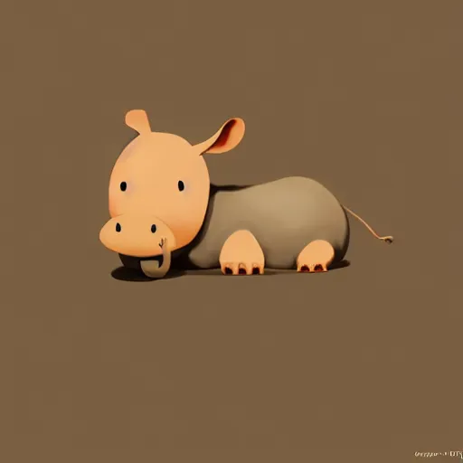 Image similar to goro fujita ilustration a happy little rhinoceros sitting by goro fujita, painting by goro fujita, sharp focus, highly detailed, artstation