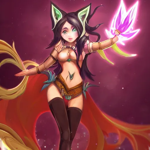 Image similar to a runeterra universe with ahri