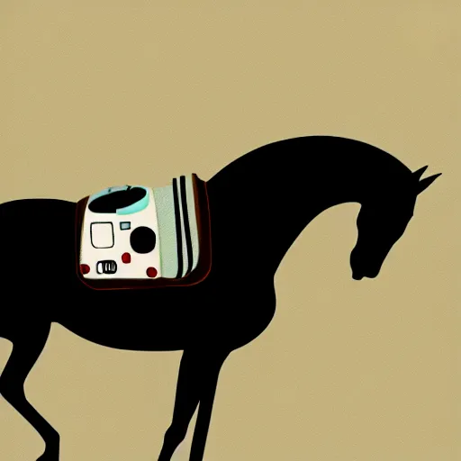 Image similar to a horse rining on astronaut, pale colors, concept art