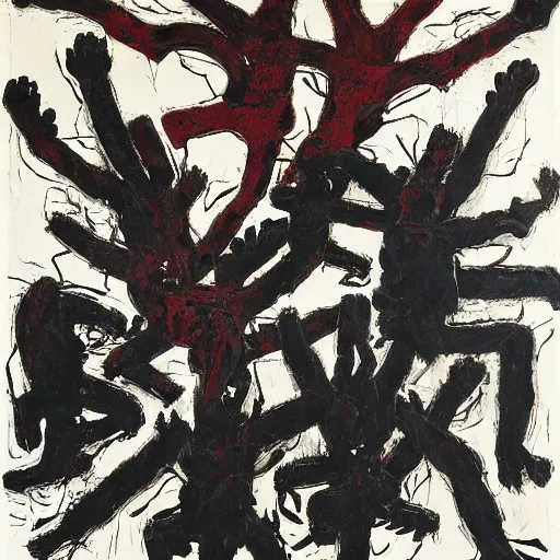 Image similar to vengeance, by georg baselitz