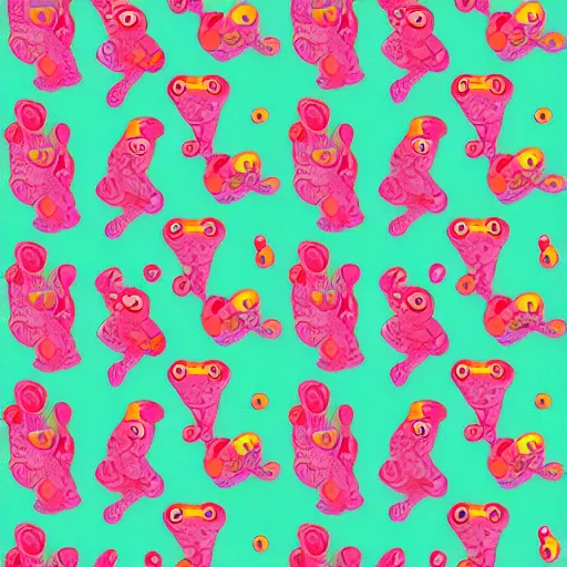 Image similar to repeating fabric pattern of a frog