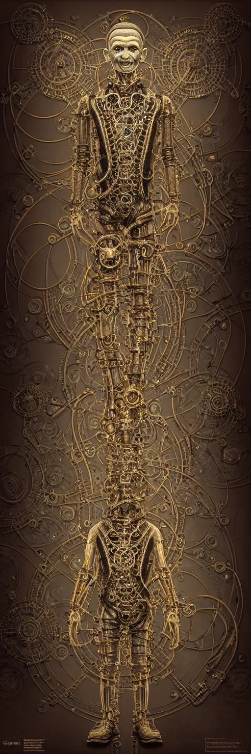 Image similar to seamless pattern of steampunk cybernetic biomechanical gandhi, symmetrical, front facing, 3 d model, very coherent symmetrical artwork, unreal engine realistic render, 8 k, micro detail, gold and steel intricate, elegant, highly detailed, digital painting, artstation, smooth, sharp focus, illustration, artgerm, tomasz alen kopera, wlop