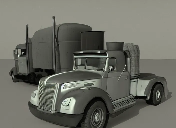 Image similar to cell-shaded picture of a truck,