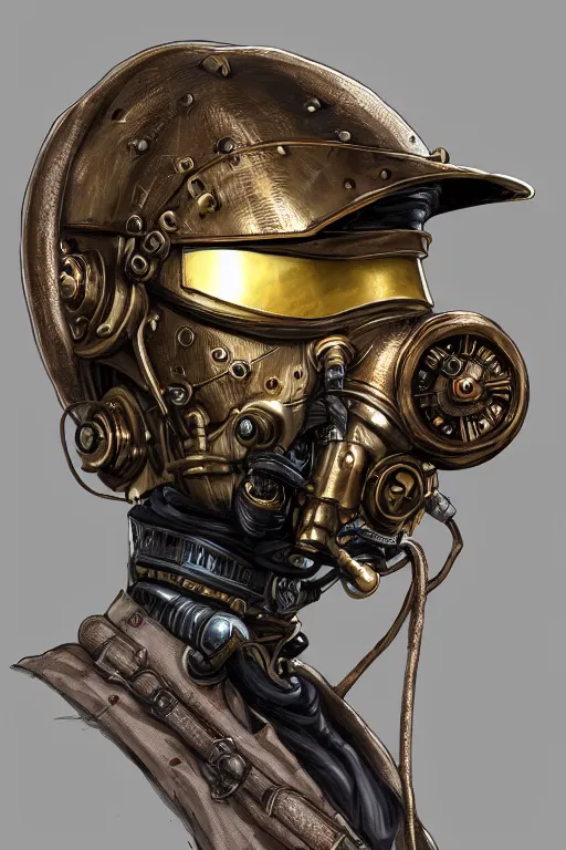 Image similar to steampunk helmet fantasy art mask robot ninja stylized digital illustration sharp focus, elegant intricate digital painting artstation concept art global illumination ray tracing advanced technology chaykin howard and campionpascale and cooke darwyn and davis jack