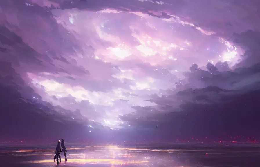 Image similar to makoto shinkai concept art of the hyperstorm cloud dimension, key visual, ambient lighting, highly detailed, digital painting, artstation, concept art, sharp focus, by makoto shinkai and akihiko yoshida and hidari and wlop and greg rutkowski