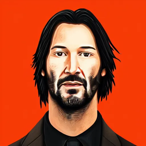 Image similar to a portrait of keanu reaves but he is a bush