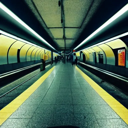 Image similar to Japanese subway station, Colorful, moody, realistic