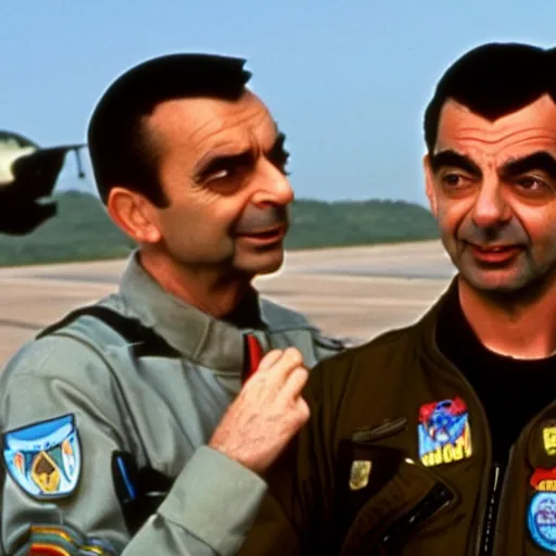 Image similar to Mr Bean in Top Gun