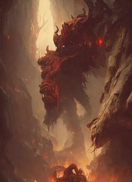 Image similar to the ancient demon of guile, greg rutkowski, 8 k, shallow depth of field, intricate detail, concept art, masterpiece
