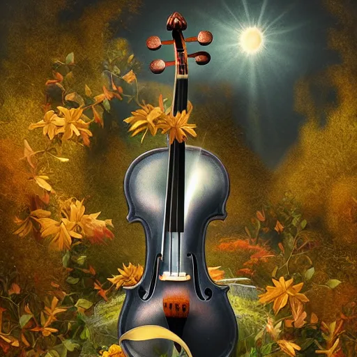 Prompt: a magical violin made of marble, 🌼🌻🍂, 8 k, matte painting, early morning light, cinematic light, in the style of mark ryden and mc escher and ernst haeckel,