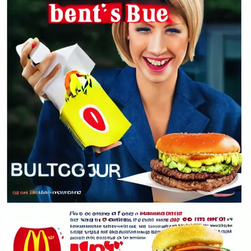 Image similar to advertisement for mcdonald's new teeth burger