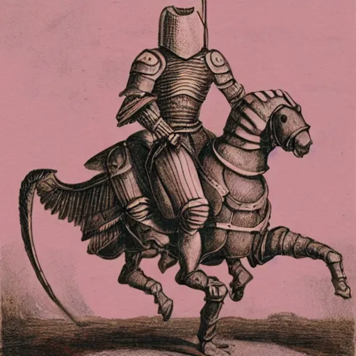 Image similar to illustration of a knight riding a snail