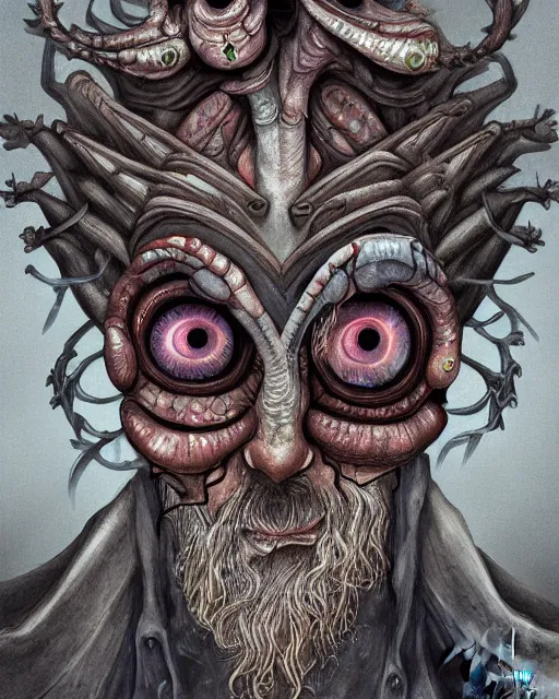 Image similar to man with seven eyes | digital painting | highly detailed | fantasy