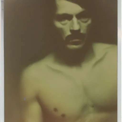 Prompt: polaroid of Geraldo of rivia face shot by Tarkovsky