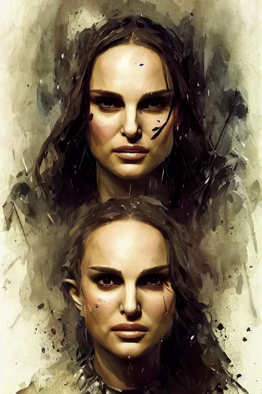 Image similar to natalie portman, legendary warrior, heroic, lord of the rings, tattoos, decorative ornaments, battle armor, by carl spitzweg, ismail inceoglu, vdragan bibin, hans thoma, greg rutkowski, alexandros pyromallis, perfect face, fine details, realistic shading photorealism