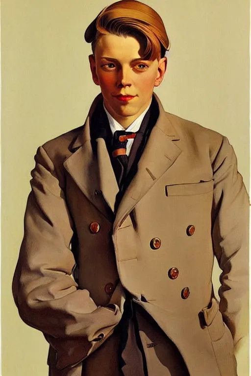 Prompt: attractive male, painting by ilya kuvshinov, j. c. leyendecker, carl larsson