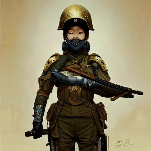 Image similar to portrait painting of a cute shiba inu soldier with military helmet, ultra realistic, concept art, intricate details, eerie, highly detailed, photorealistic, octane render, 8 k, unreal engine. art by artgerm and greg rutkowski and charlie bowater and magali villeneuve and alphonse mucha