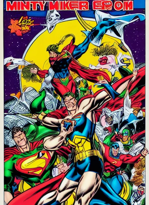 Image similar to 1 9 9 8 issue of jla cover depicting kyle raynor by ed mcguinness, masterpiece ink illustration,