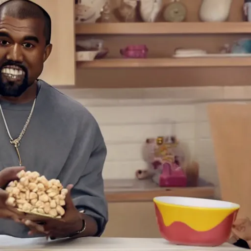 Image similar to Kanye west in cereal commercial